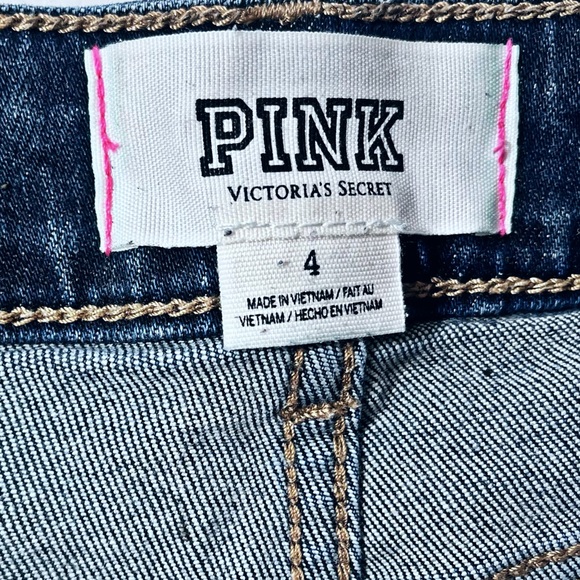 PINK DENIM HIGHWAISTED CUTOFF SHORTS SIZE 4. - Picture 3 of 5